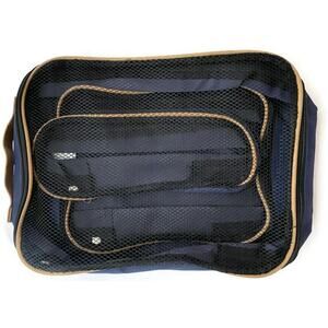 AARP 3-Piece Travel Luggage Organizer Set Mesh Top Zip Closure Navy Blue